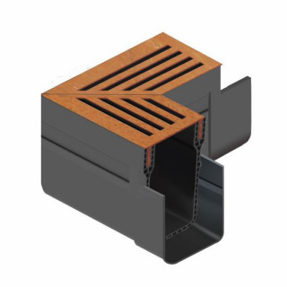 Aco Threshold Drain Corner Unit CorTen Steel
