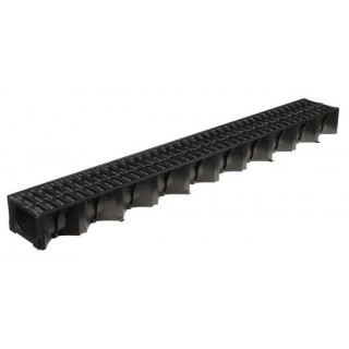 Aco 1m HexDrain with Black Plastic gratting