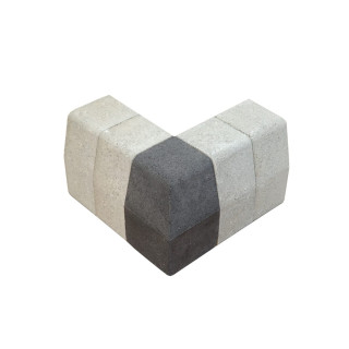 Tobermore Kerb Large Half Battered 90 Degree External Corner Charcoal