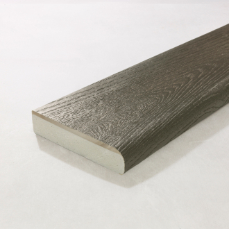 Millboard Enhanced Grain Ebony Grey Bullnose Board 150 x 32 x 3600mm